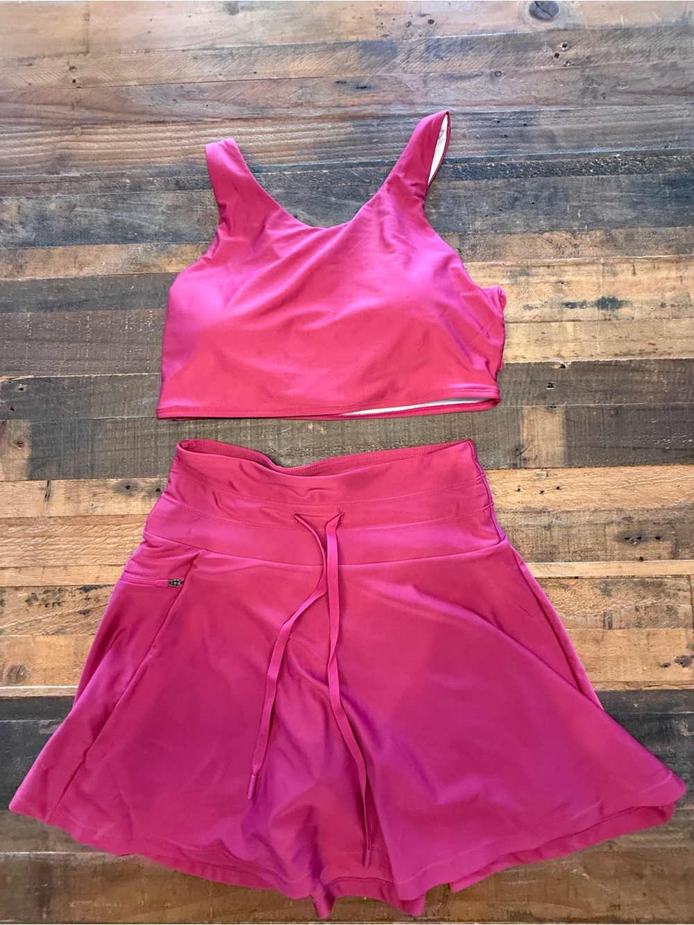 Baleaf Two-Piece Active Skirt Set in Bright Pink